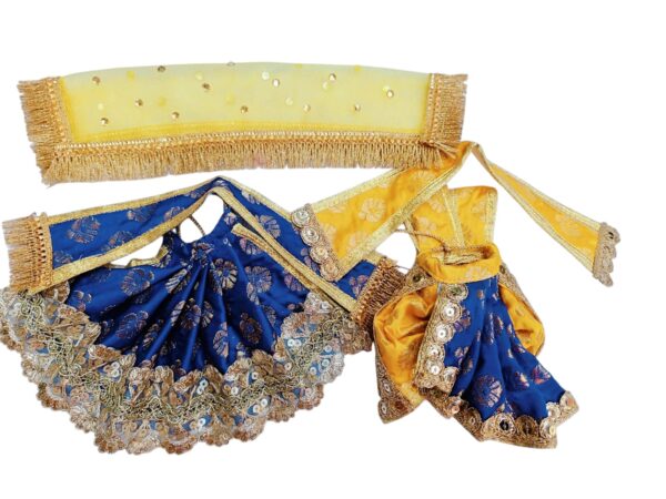 Divine Radha Krishna & Laxmi Ganesh Vastra Set – Blue Edition (Export Quality)