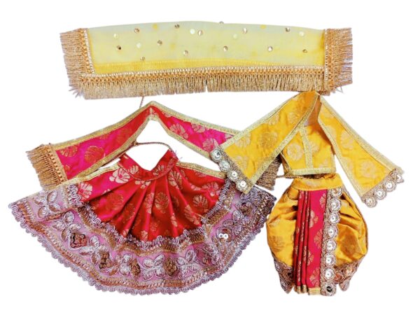 Elegant Radha Krishna & Laxmi Ganesh Vastra Set (Export Quality)