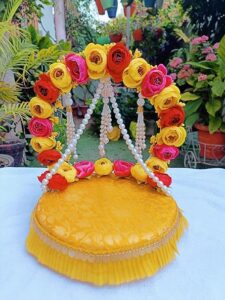 Singhasan for Laddu Gopal – Janmashtami Special Bal Gopal Kanha ji Singhasan (Yellow)