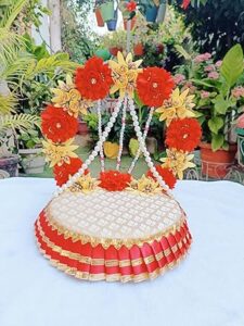 Singhasan for Laddu Gopal – Janmashtami Special Bal Gopal Kanha ji Singhasan (Red & White)
