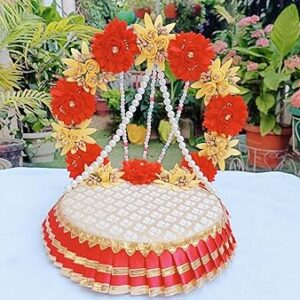 Singhasan for Laddu Gopal – Janmashtami Special Bal Gopal Kanha ji Singhasan (Red & White)