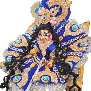 Premanjali Handmade Laddu Gopal Ji Poshak – Royal Blue with Kundan Work
