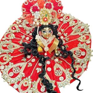 Premanjali Laddu Gopal Poshak – Red Kundan Work Special