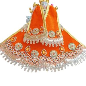 Premanjali Durga Ji Vastra – Orange Velvet Navratri Special