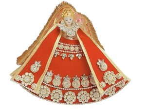 Premanjali Durga Ji Vastra – Elegant Redish Orange Velvet for Navratri