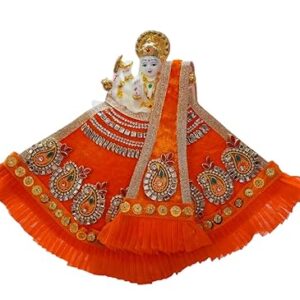 Premanjali Durga Ji Vastra – Vibrant Orange Velvet for Navratri