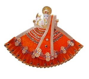 Premanjali Durga Ji Vastra – Vibrant Orange Velvet for Navratri