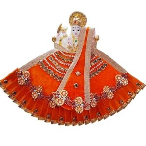 Premanjali Durga Ji Vastra – Vibrant Orange Velvet for Navratri