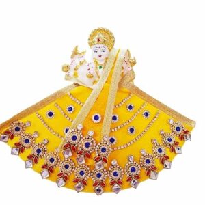Premanjali Durga Ji Vastra – Radiant Yellow Net with Booty & Stone Work