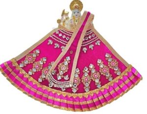 Premanjali Durga Ji Vastra – Stunning Pink Lace with Booty Work