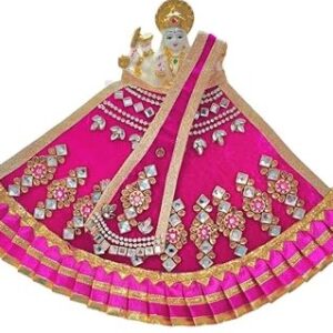 Premanjali Durga Ji Vastra – Stunning Pink Lace with Booty Work
