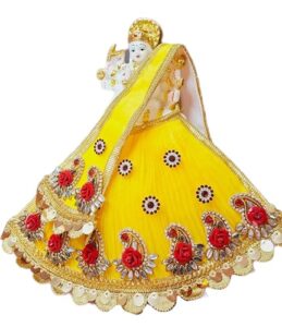 Premanjali Maa Durga Navratri Special Vastra – Yellow Poshak Set (6 inch)