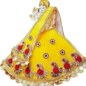 Premanjali Maa Durga Navratri Special Vastra – Yellow Poshak Set (6 inch)