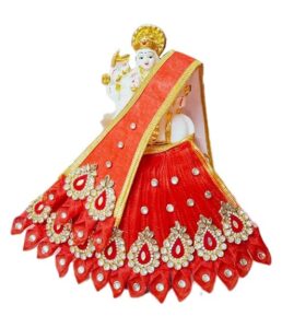 Premanjali Maa Durga Navratri Special Vastra – Red Poshak Set (6 inch)