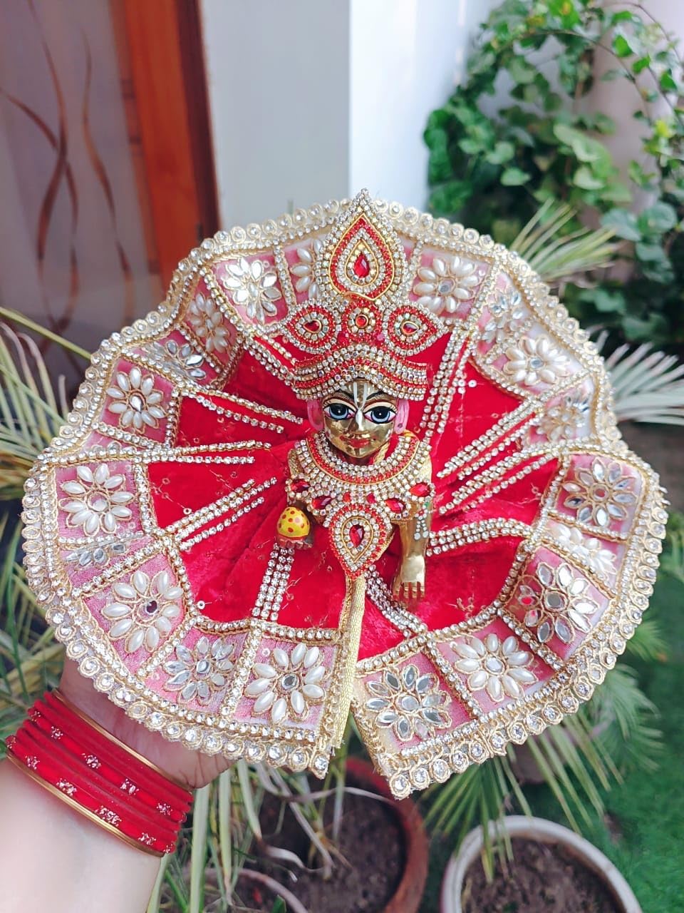 Red Laddu Gopal Dress - Image 2
