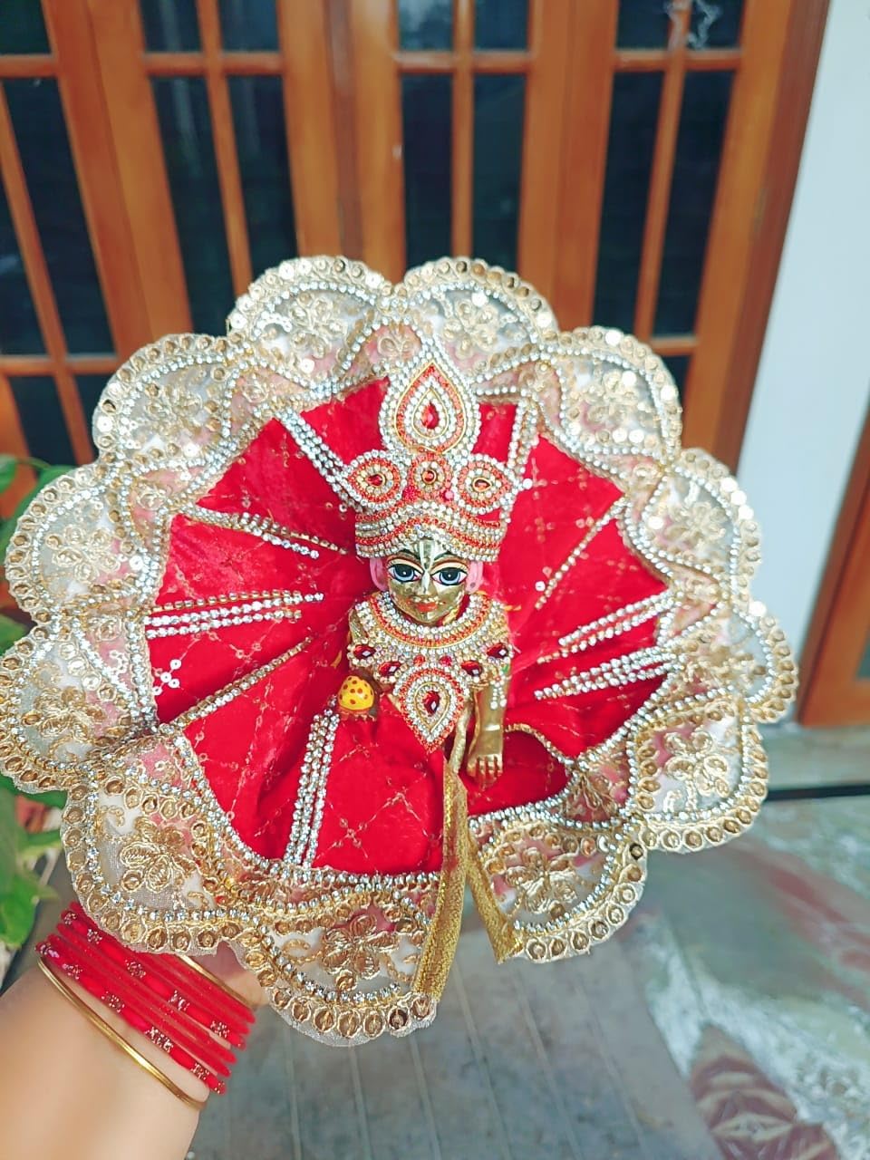 Red Laddu Gopal Dress - Image 3