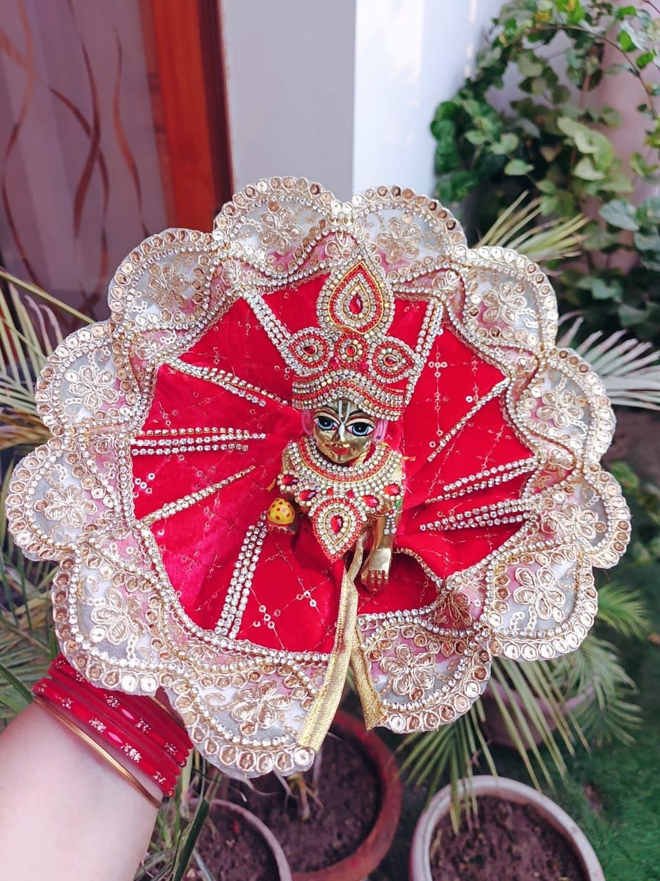 Red Laddu Gopal Dress - Image 2