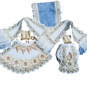 White Laxmi Ganesh/Radha Krishna Dress