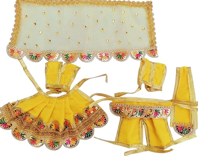 Yellow Laxmi Ganesh/Radha Krishna Dress