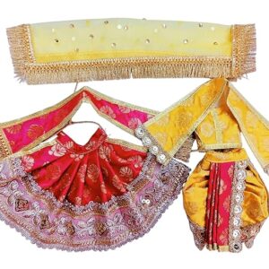Red & Yellow Radha Krishna Dress