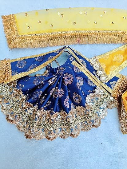 Blue Laxmi Ganesh/Radha Krishna Dress - Image 2