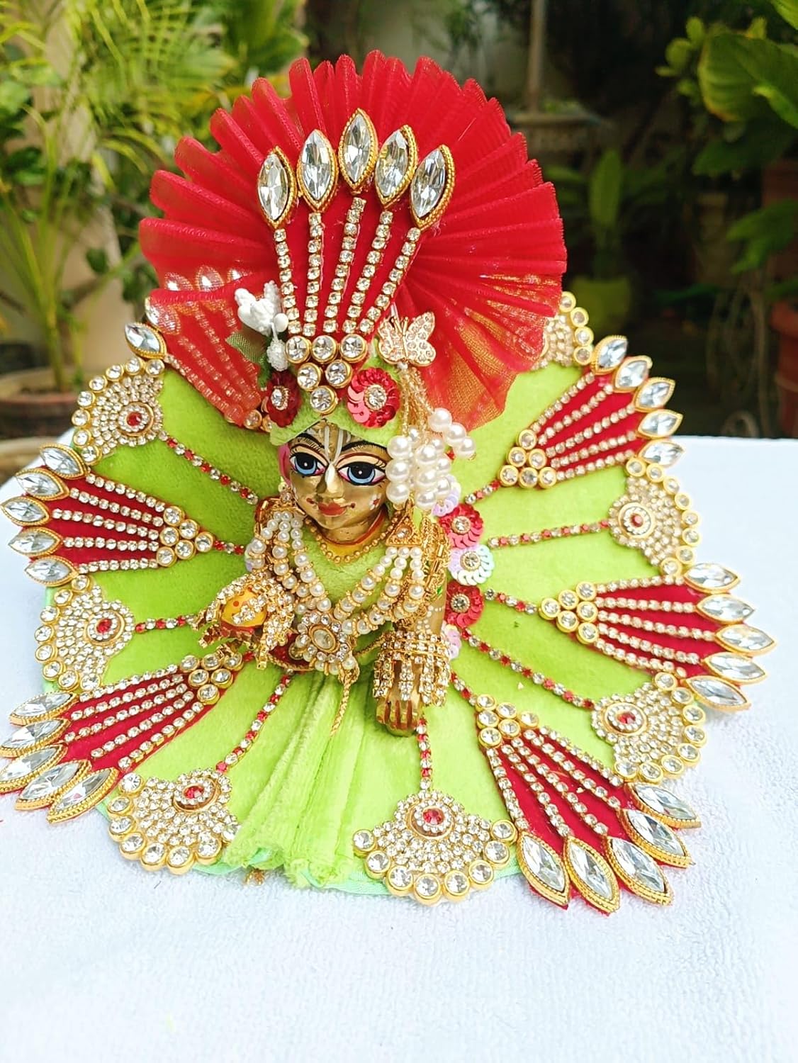 Green Laddu Gopal Dress - Image 2