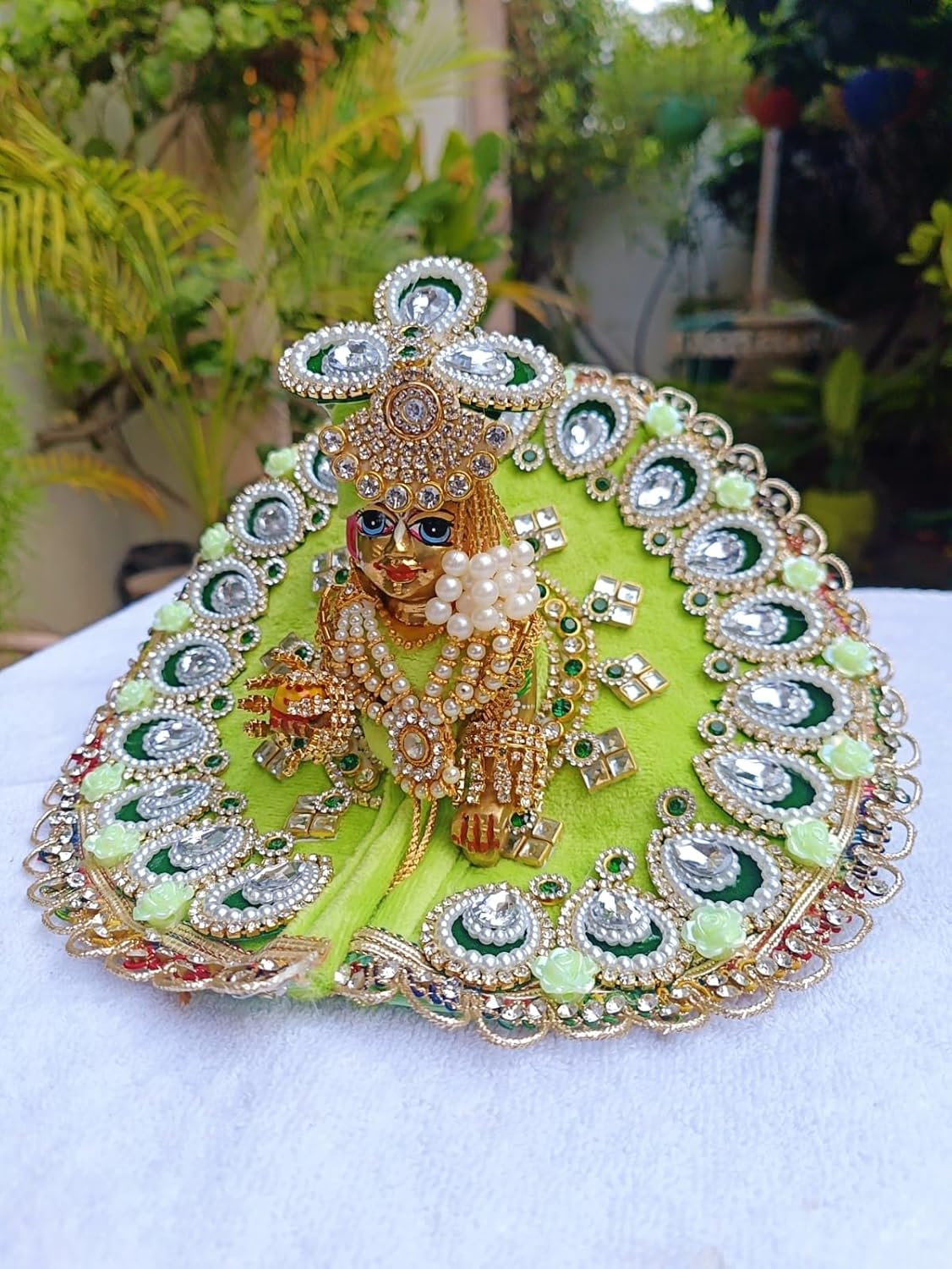Green Laddu Gopal Dress