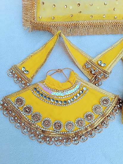 Yellow Laxmi Ganesh/Radha Krishna Dress - Image 2