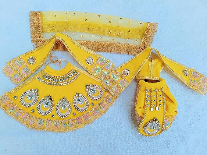 Yellow Radha Krishna Dress