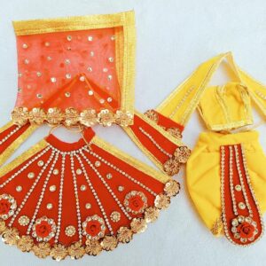 Red&Yellow Radha Krishna Dress