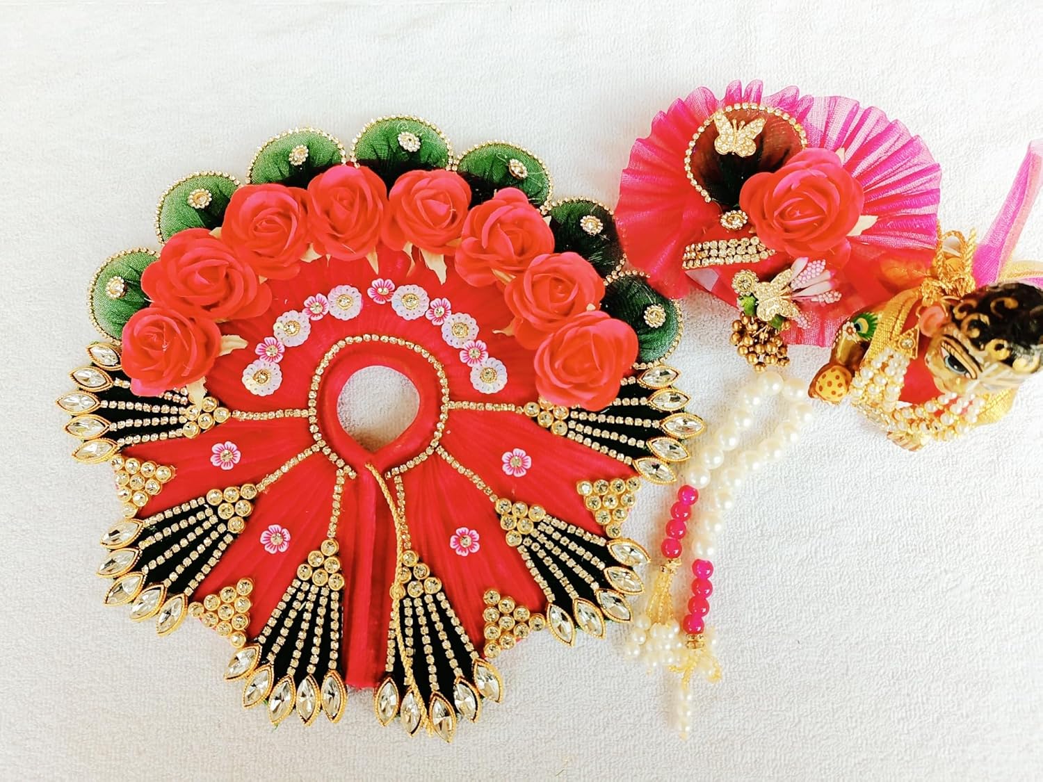 Red Laddu Gopal Dress - Image 4