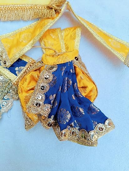 Blue Laxmi Ganesh/Radha Krishna Dress - Image 3