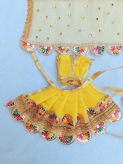 Yellow Laxmi Ganesh/Radha Krishna Dress - Image 2