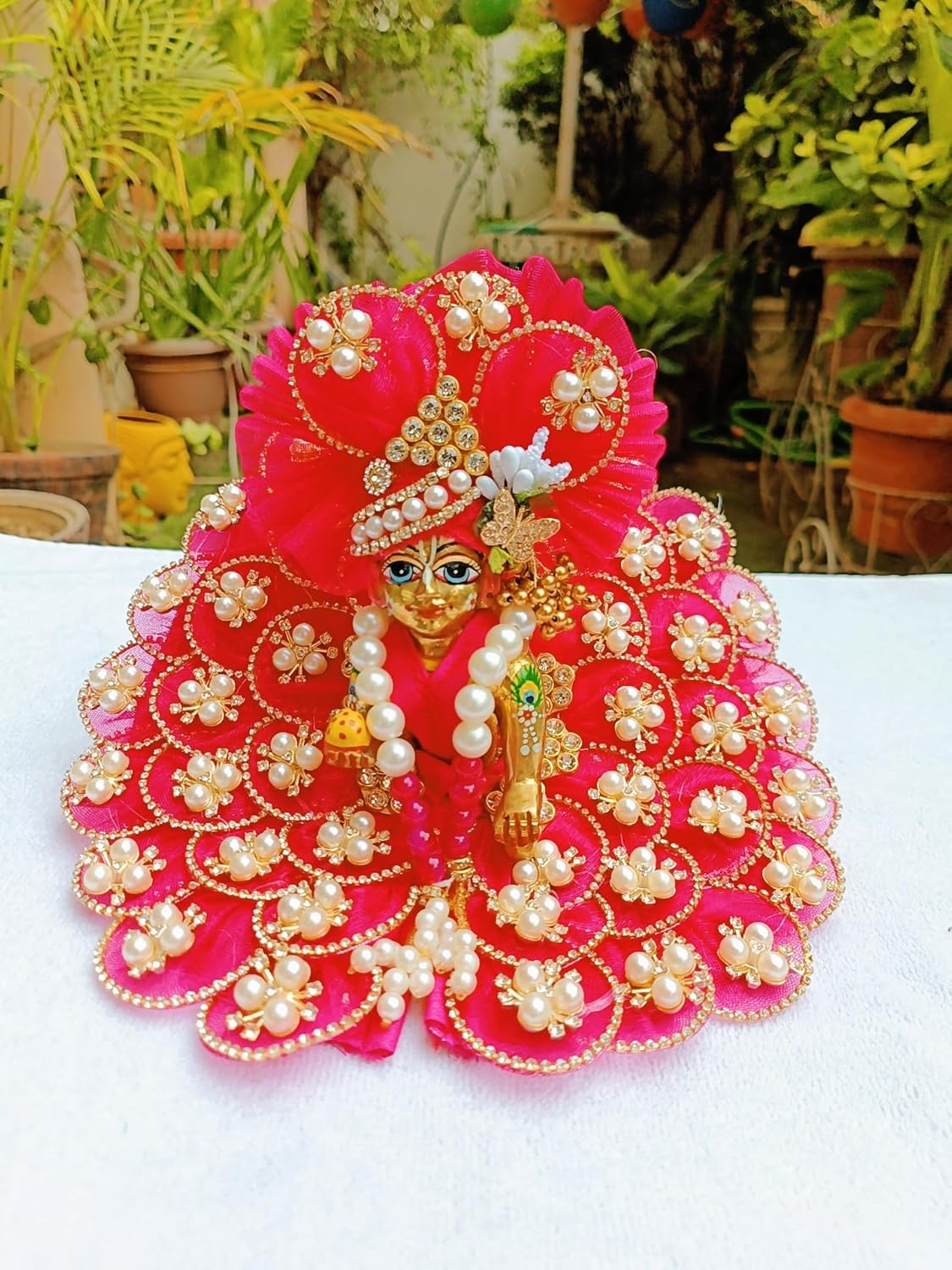 Red Laddu Gopal Dress - Image 4