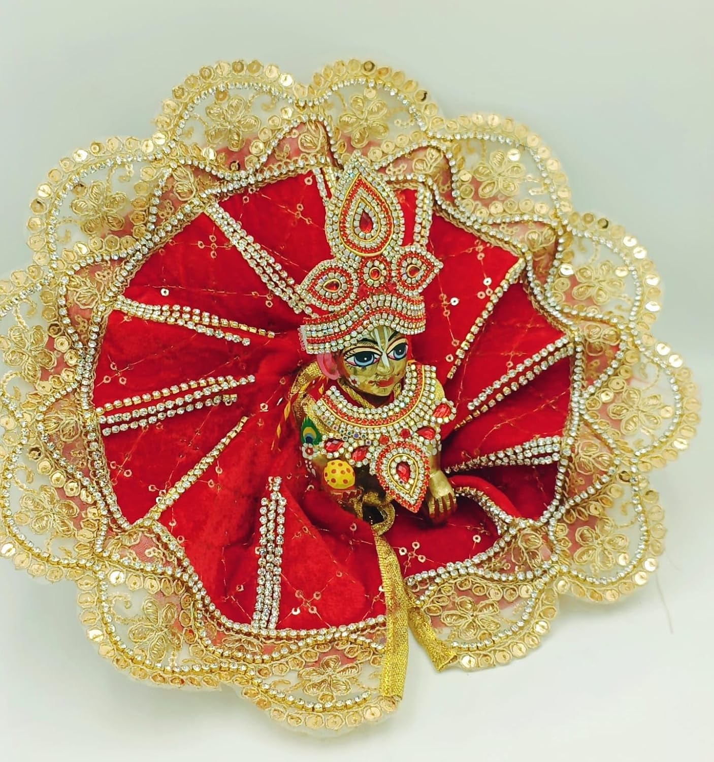 Red Laddu Gopal Dress - Image 5