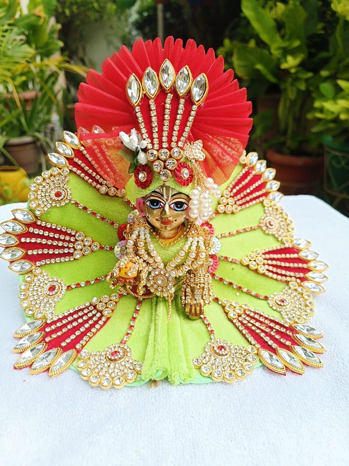 Green Laddu Gopal Dress