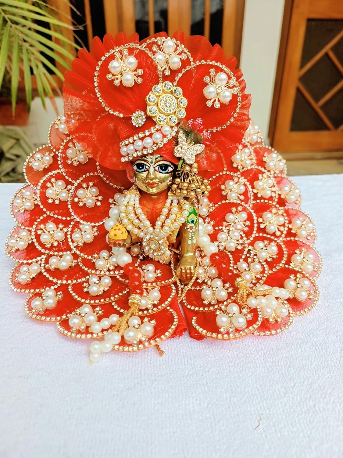 Red Laddu Gopal Dress
