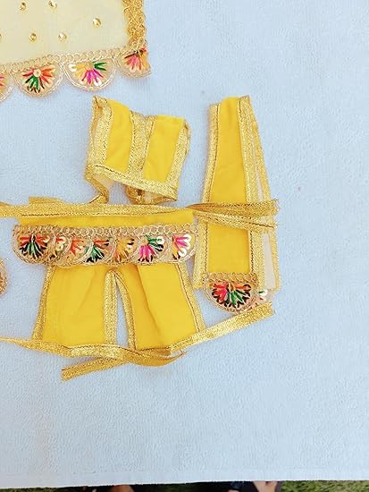 Yellow Laxmi Ganesh/Radha Krishna Dress - Image 3
