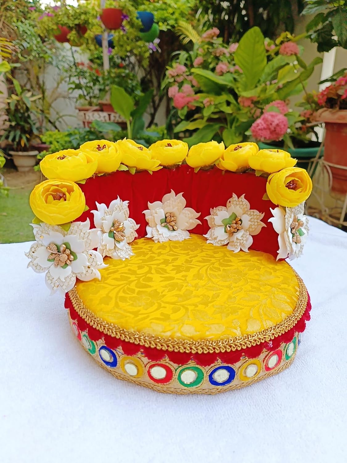 Yellow Aasan (MDF Board & Thermocol) - Image 2