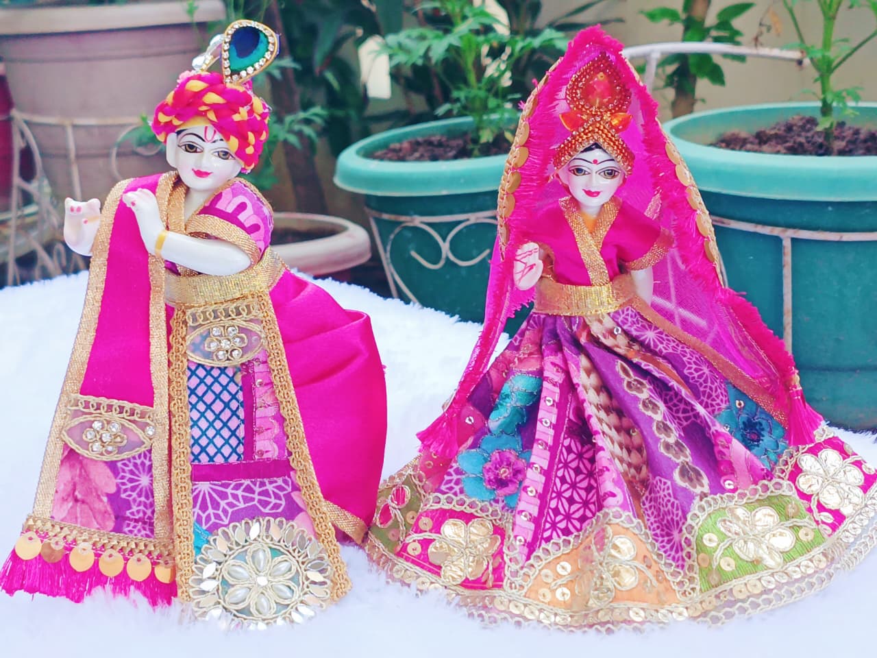 Pink Radha Krishna Dress