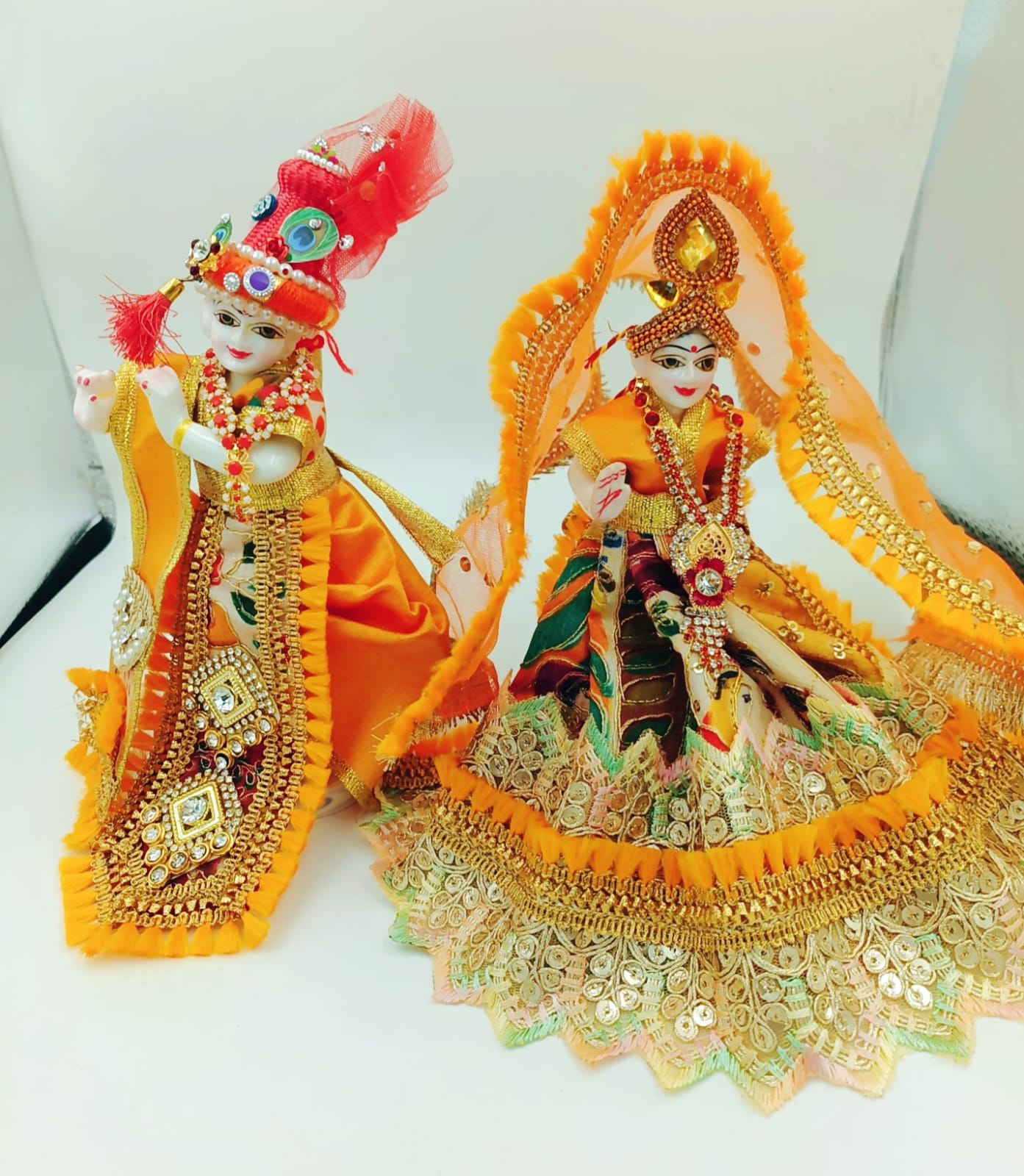 Orange Radha Krishna Dress - Image 2