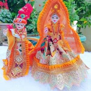 Orange Radha Krishna Dress