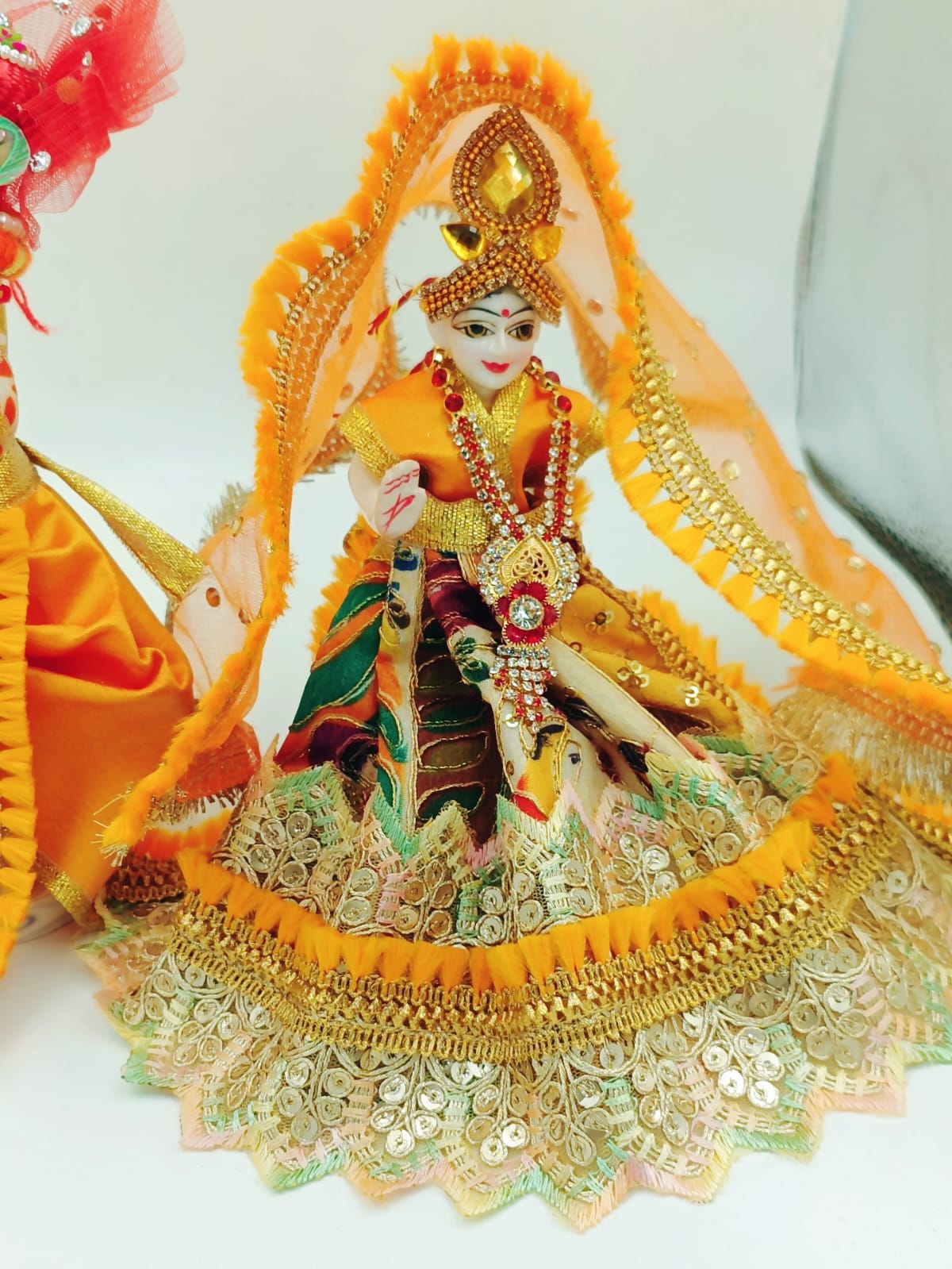 Orange Radha Krishna Dress - Image 4