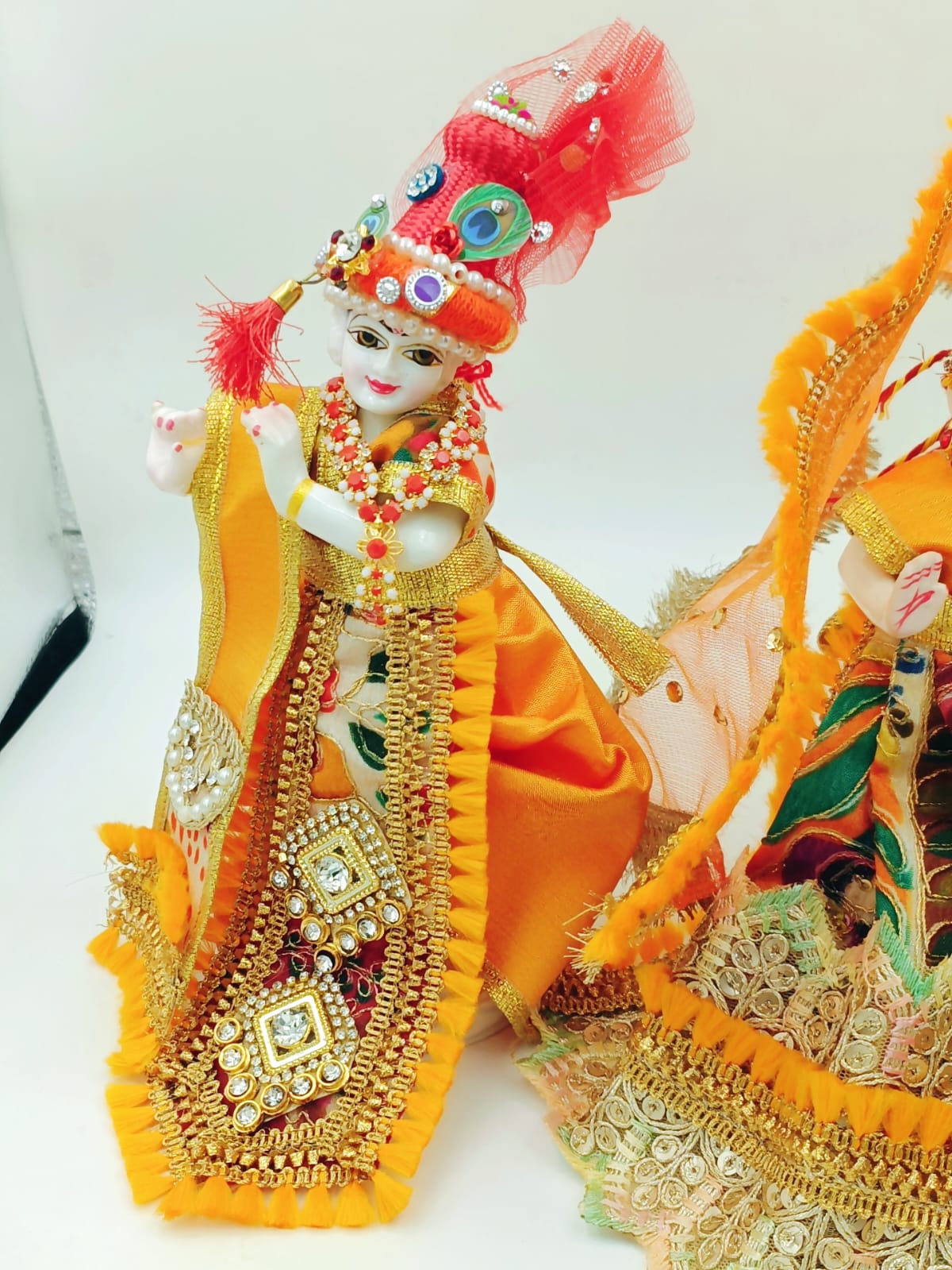 Orange Radha Krishna Dress - Image 5