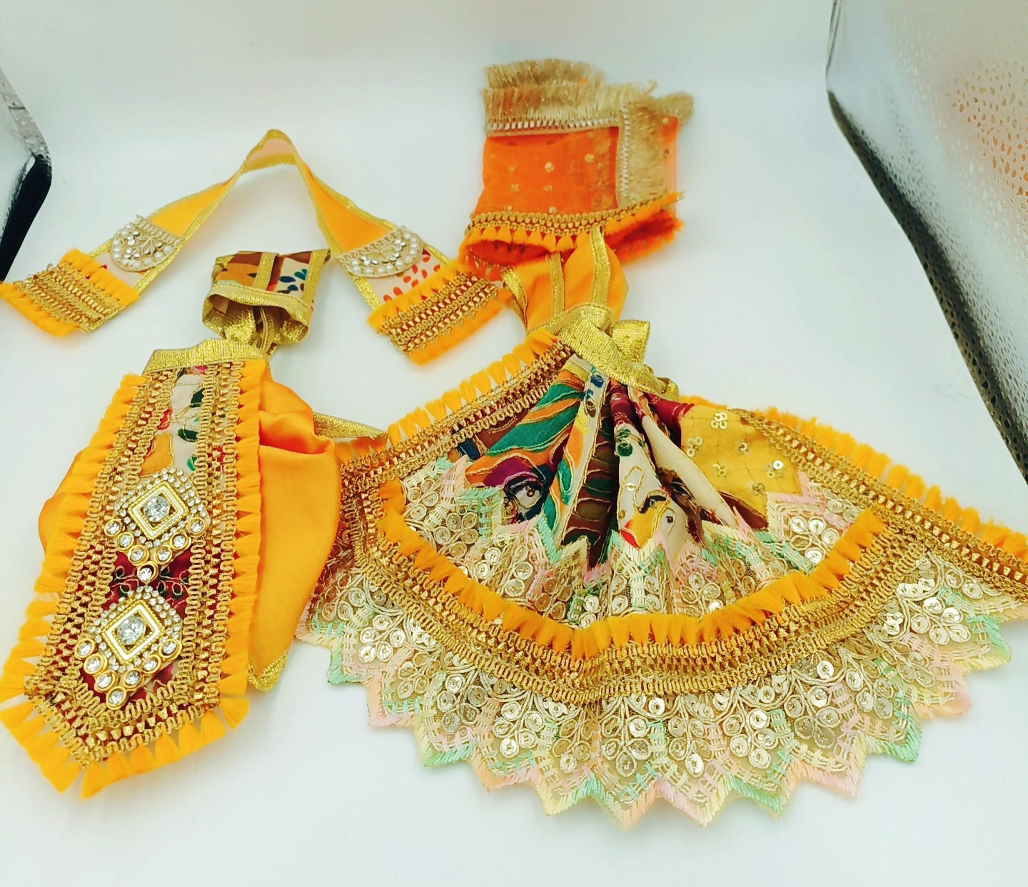 Orange Radha Krishna Dress - Image 3