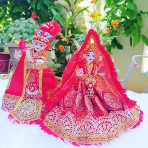 Red Radha Krishna Dress