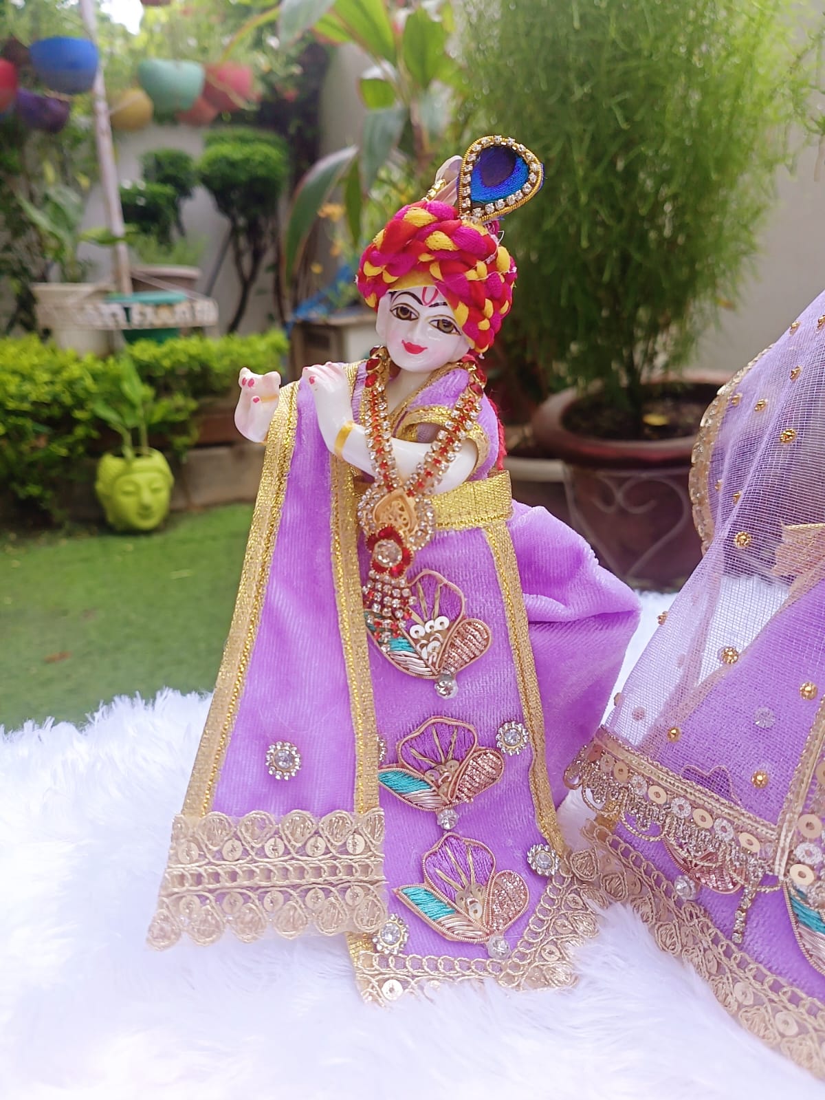 Purple Radha Krishna Dress - Image 3