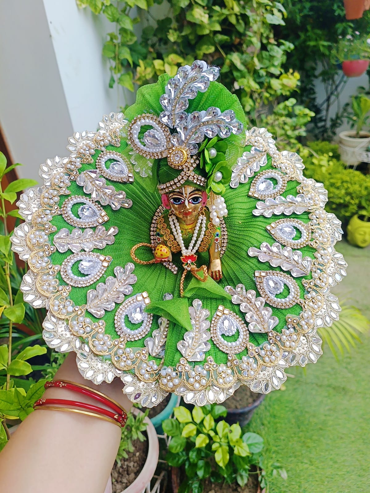 Green Laddu Gopal Dress