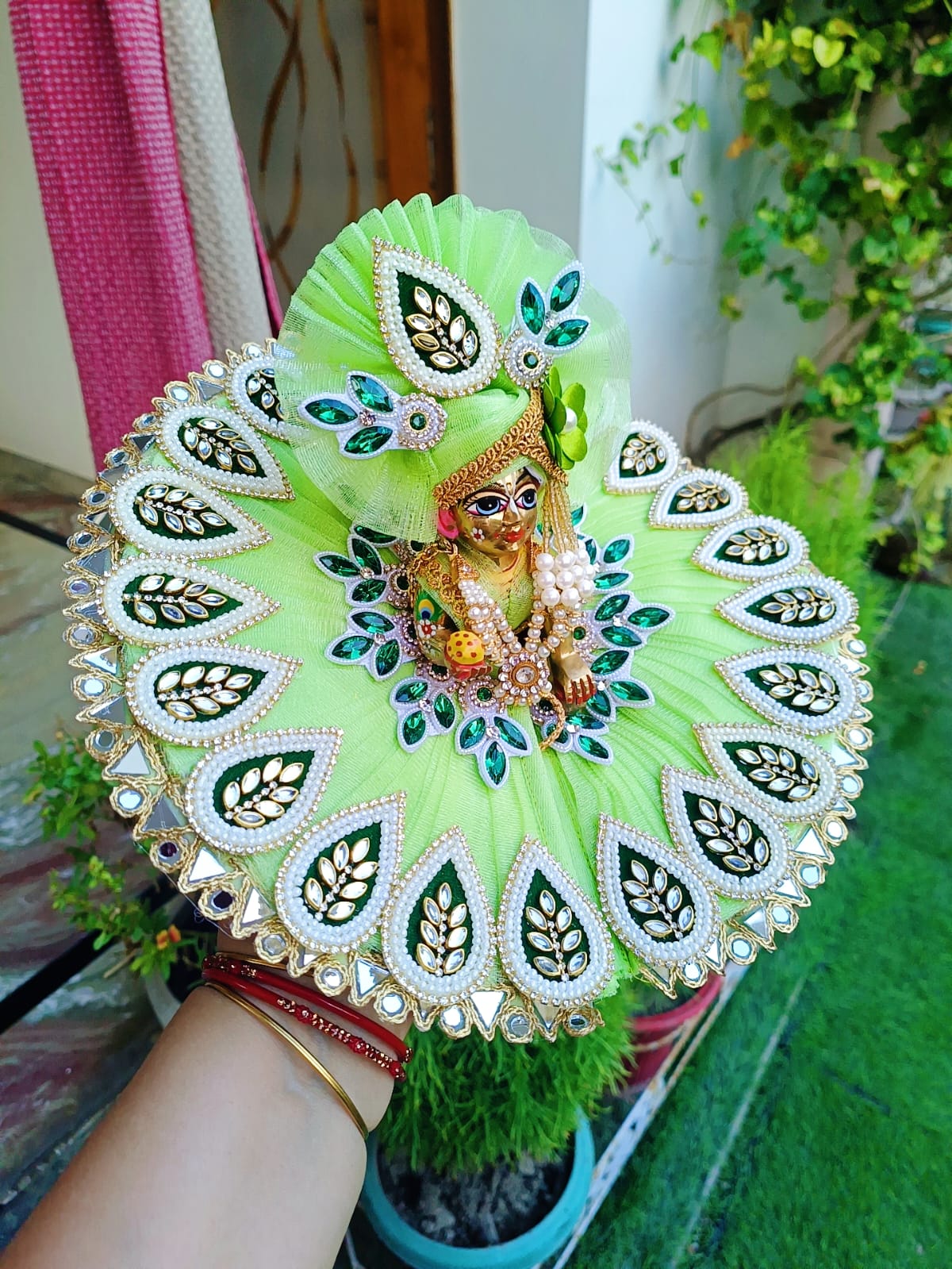 Green Laddu Gopal Dress - Image 2