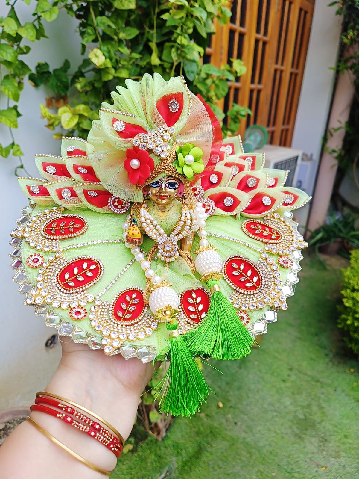 Green Laddu Gopal Dress